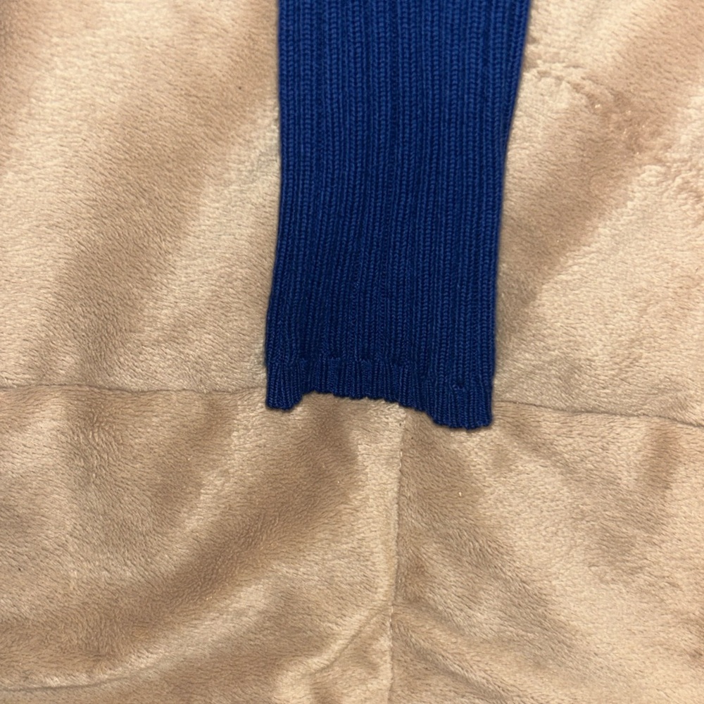 Large Blue Ribbed UK Zip-Up Cardigan - Picture 6 of 14